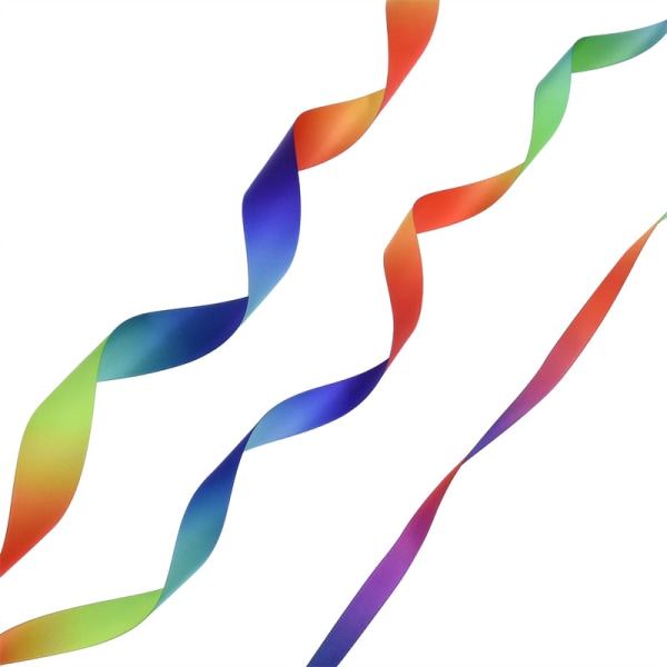 3 ruller gradient farverigt regnbuebånd DIY materiale bak