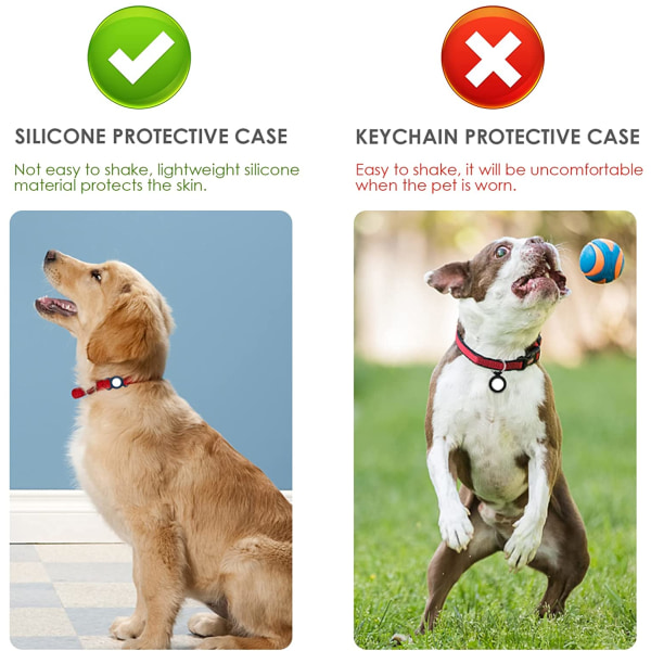 Airtag silikon hundehalsbånd for GPS-sporingslokalisering, beskyttende
