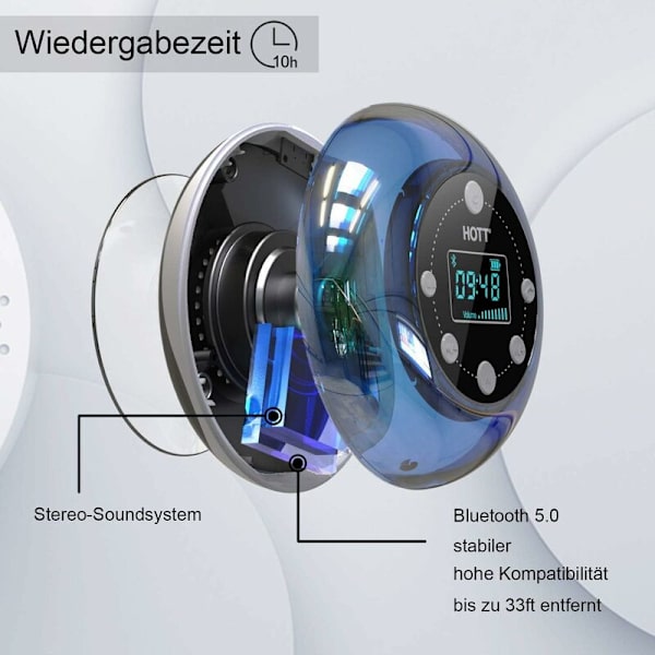 Duschradio Bluetooth 5.0 Vattentät Högtalare Trådlös Badrum M