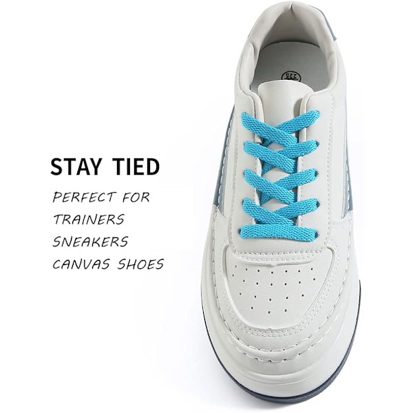 5 par flade skolisser til sneakers (turkis), flade skolisser