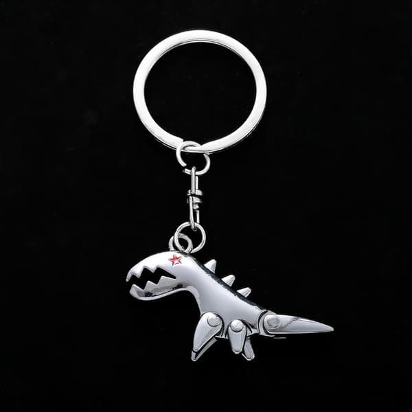 Sølv dinosaur nøglering 4,5 cm nøglering