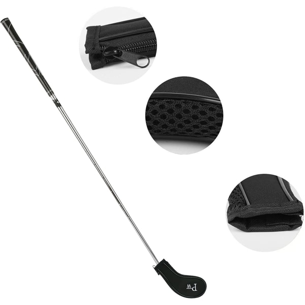 svart 10 delar Golf Headcover Golfklubbskydd med Golf He