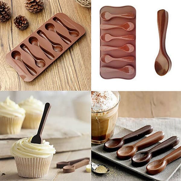6 stk. silikoneforme til slik og chokolade: Fleksibel form til