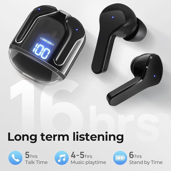 Trådløse ørepropper Bluetooth-hodetelefoner, støyreduserende Bluetooth-ørepropper med LED-display ladeetui