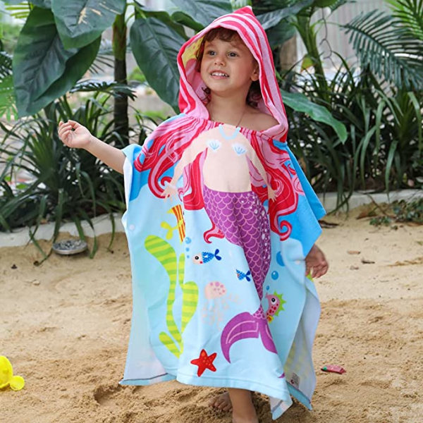 Badhandduk för barn (lila sjöjungfru 60*120 cm), barnstrån f7c9 | Fyndiq