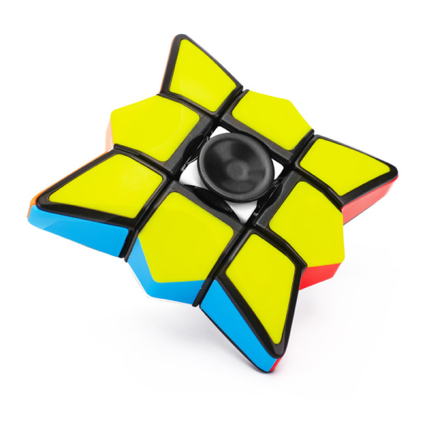 Fidget Spinner Cube 2 i 1 Stickerless Brain Teaser Magic Puzz