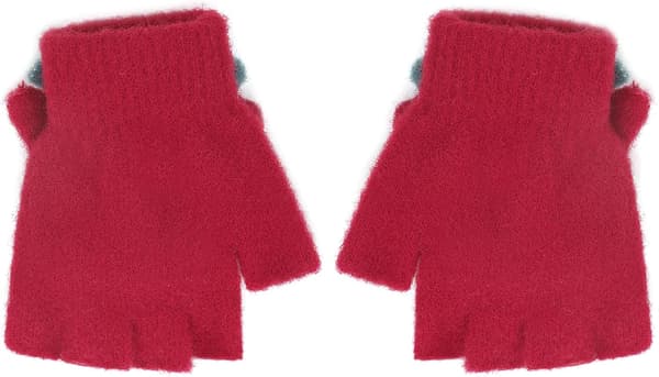 Barn Fingerless Vantar Varma Plysch Vantar Stickade Vantar med