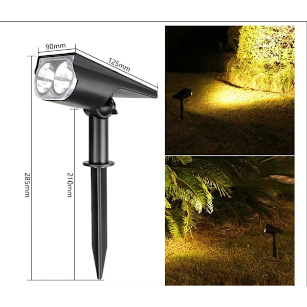 Solcellslampor utomhus med rörelsesensor, IP67 vattentät utomhus