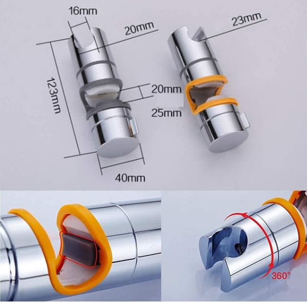 2 stk dusjhodeholder 22-25 mm diameter ABS justerbar erstatningshånddusjskinne for oppheng av dusjhode