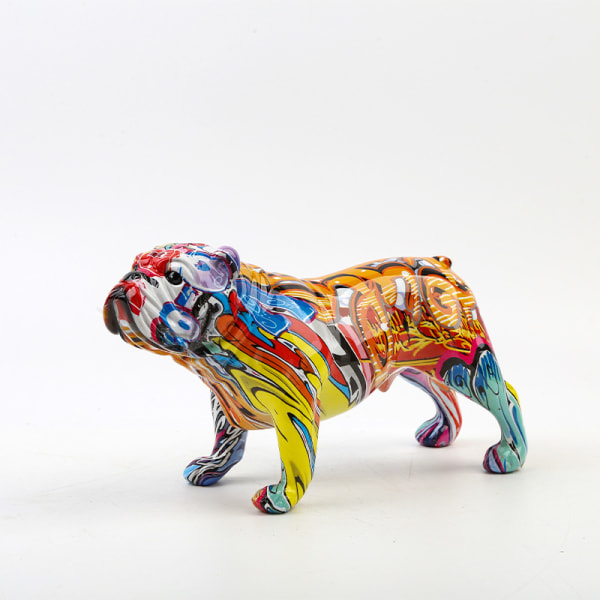 Dejlig harpiks Bulldog Skulptur Samlerhåndværk Hundestatue Pla