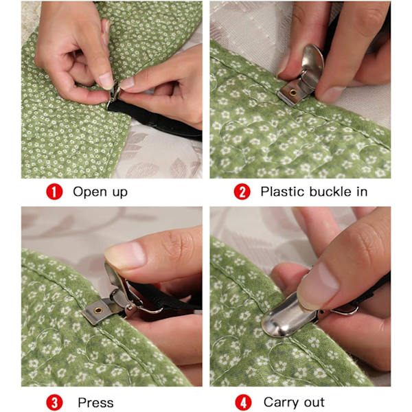 Lakenfastener Keepers-Hvit justerbar elastisk lakenholder