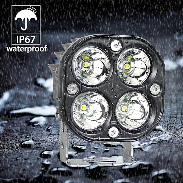 (2 STK) 7.6cm 3'' 40W LED Traktor Arbeidslys Hvit LED Spotlys 12V 24V Vanntett IP67 LED Tåkelys for 4x4 Bil Lastebil