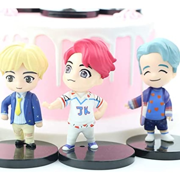 7-delt BTS Mini Idol Luxury Character Game Set Cake Topper BTS Boy