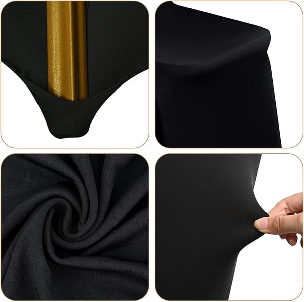 10-pack svarta stretchiga spandex-bröllopsstolar, universella