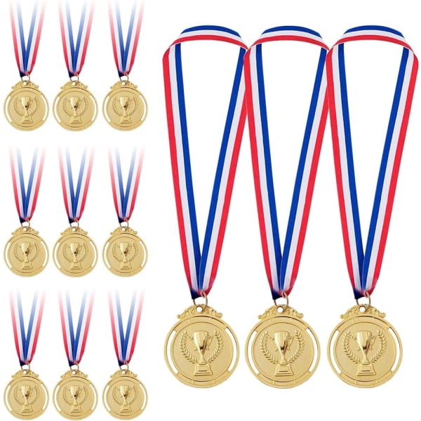 12 delar medalj (guld), metallmedalj med graverade troféer Patte