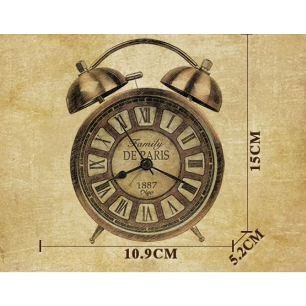 Classic Bell Alarm Clock, Vintage Retro Silent Alarm Clock, Lumin