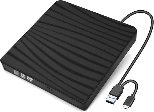 Ekstern CD/DVD-drev, USB 3.0 Type-C ekstern DVD-brænder CD-optager