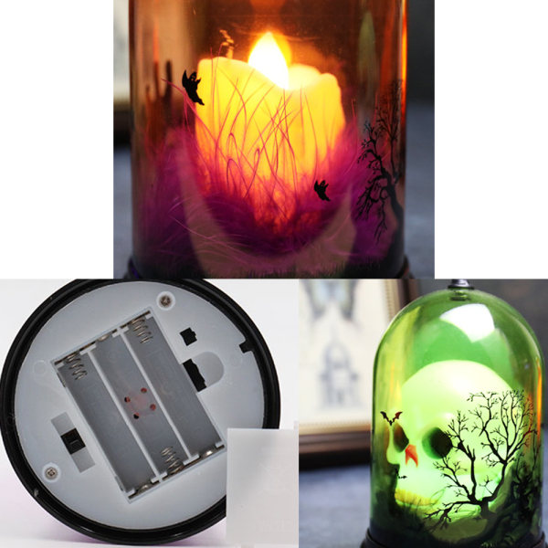 Halloween led lys kreativ stearinlys håndværkslys dekoration 7eb0 | Fyndiq