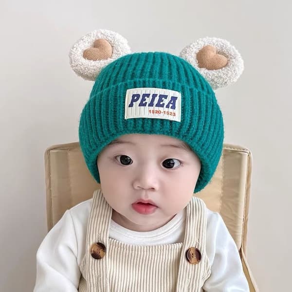 Børne hue Efterår og vinter ny baby pullover hue Tyk