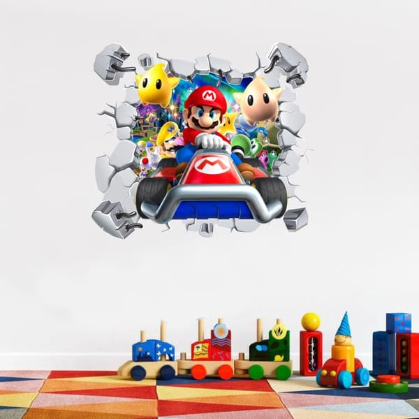 3D-seinäkoristetarra, Mario, 45 × 39,8 cm