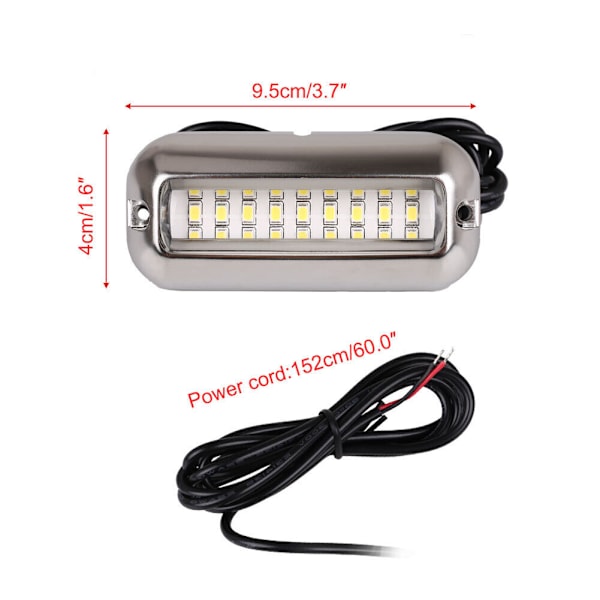 2x 27LED Blå Undervands Pontong Marine/Båd Agterstavn Lys L