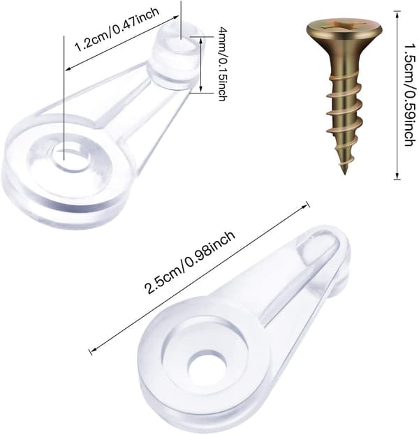 50 stk. glasclips til glashylder, 4 mm glas