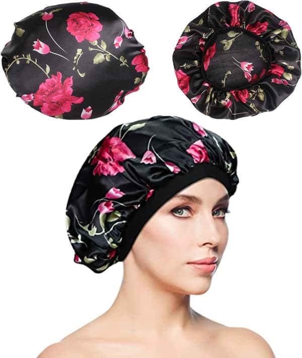 Satin Natkappe, Silke Bonnet, Nat Hår Satin Bonnet, Kvinder'