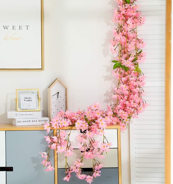 2 kpl 5,6FT Tekosakura Kirsikankukka Kukkia Ripustettava Vin