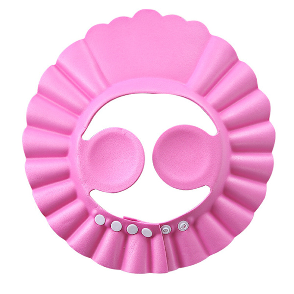 3 stk rosa baby dusjhette, 3 stk justerbare visir svømmehetter