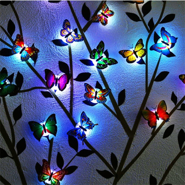 20 stykker farverige lysende sommerfugle små natlamper
