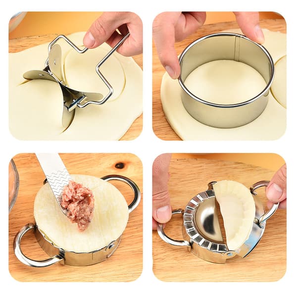 2 rustfrie ravioli-maskiner, wonton-form, dump