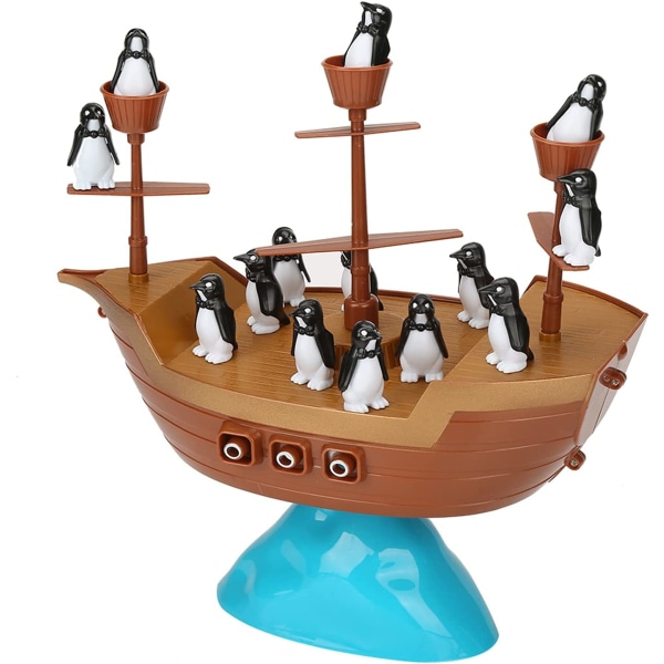 Spännande Pirate Ship Balance Game Låt inte pingvinerna falla till