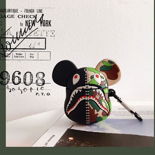 Yhteensopiva Airpod-kotelon kanssa, söpö, 3D-piirretty söpö muotoilu silikoni