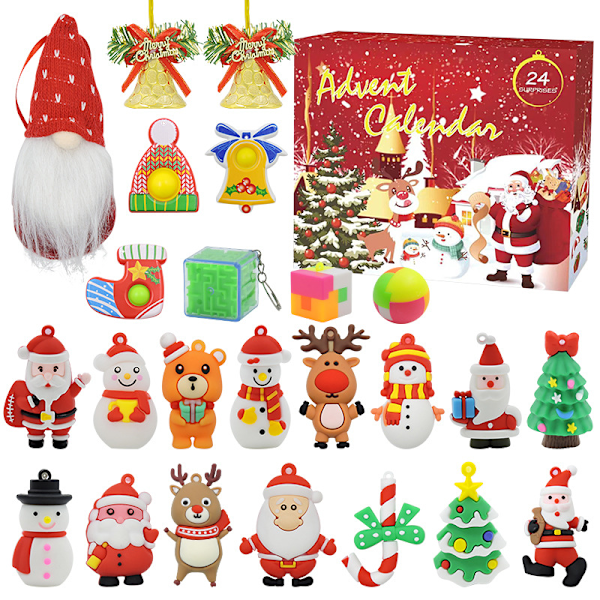 Julekalender til Børn, DIY Julekalender Blind Box, Jule Blind Box, 24 Dages Jule Nedtællingskalendere Style 29