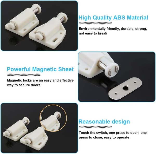 6 st magnetiska dörrlås trycköppning magnetisk touchlås plast