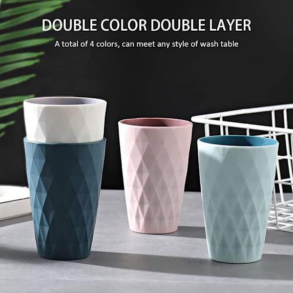 Muntvättskopp i nordisk design, 4 färger, 4 stycken