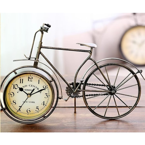 Retro järncykel typ skrivbordsklocka ingen tick tyst retro dekorati