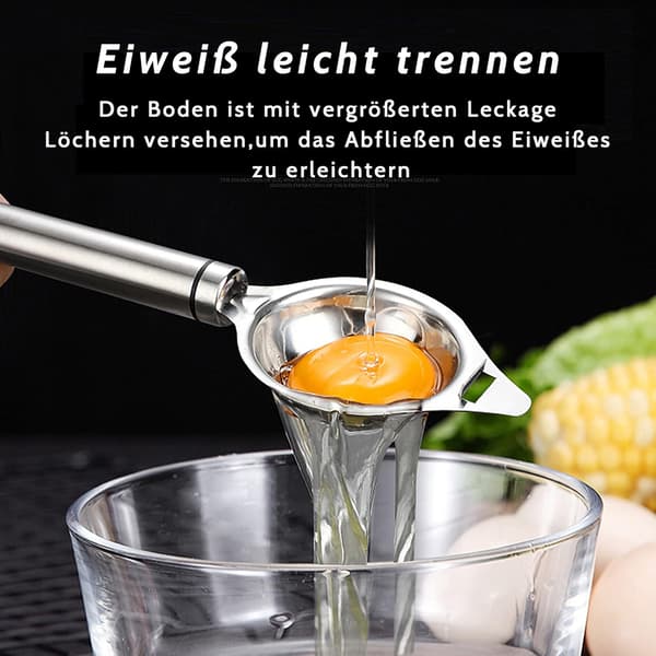 En tre-huls æggeseparator proteinseparator i rustfrit stål