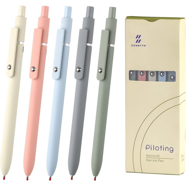 Gel Pen 5 delar Infällbar Gel Pen 0,5 mm Estetisk penna Svart F