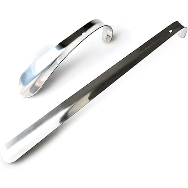 2 stk. skohorn i rustfritt stål, 42 cm og 15 cm lange