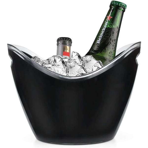 Isspand 3,5 l i sort plast Ideel til vinflasker, cha