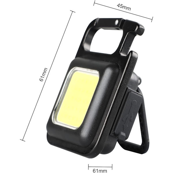 COB Mini-taskulamppu 500 Lumenia, Avaimenperän Pieni Taskulamppu Ladattava