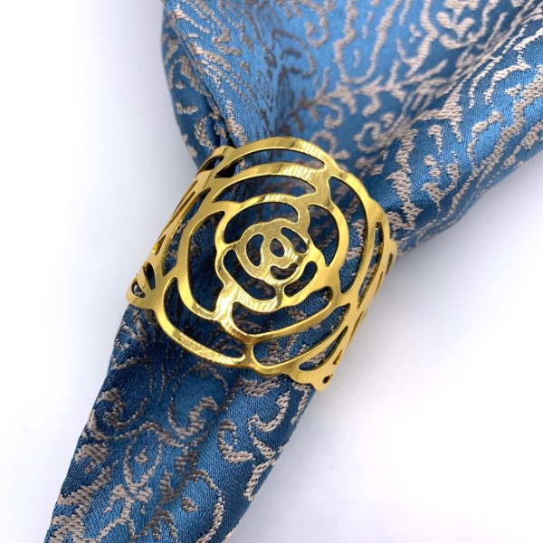 12 stk. Servietring, Servietring Metal Openwork Servietholder Flo