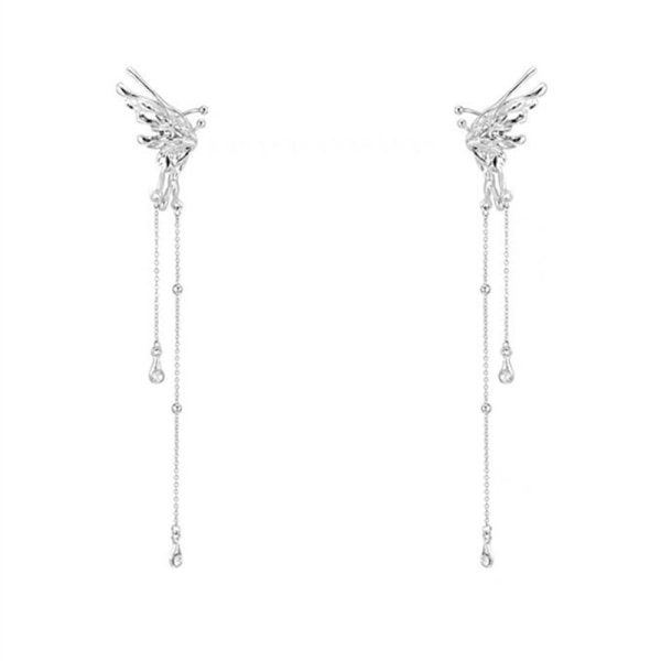 1 par angel wing øreklips metall sprit dusk lang foldi