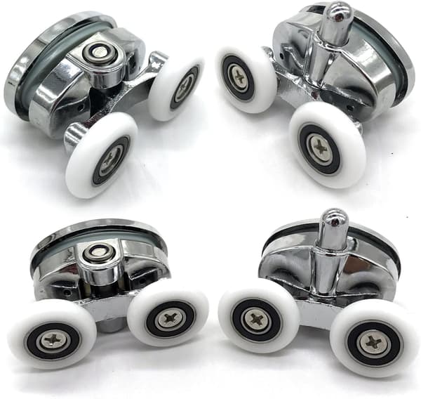 4-pack duschdörrrullar - Dubbla hjul - Oval - Fjärilsform