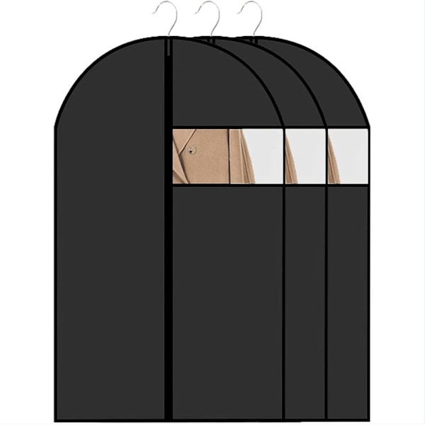Pack PEVA Klädsäckar 60x120cm Vattentät Dammsäker Klädöverdrag med Dragkedja Hängande Klädöverdrag för Skjortor Kostymer Rockar