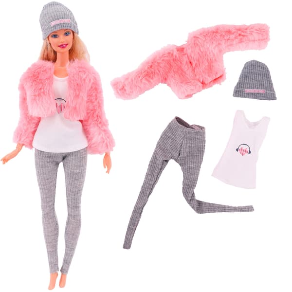 Dockkläder accessoarer plysch väst kappa+kjol set L359