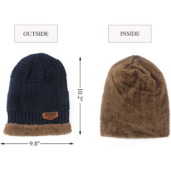 Kvinners tykk varm vinterlue lue slouchy skully strikkeluer, Nav
