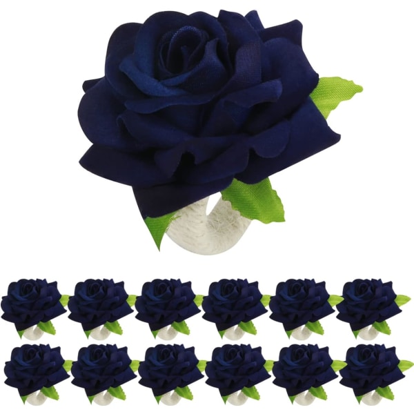 12 Emulerade Blomservett Rings (Hidden Blue), Bröllopsmottagning