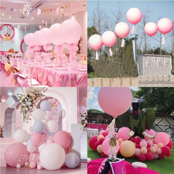 36 Tommer Pastel Pink Ballon Stor Macaron Latex Ballon og